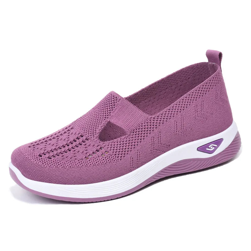 Women's Sneakers Breathable Slip on Walking Shoes Mesh Low Top Ladies Vulcanized shoes Soft Sole Lightweight Casual Shoes