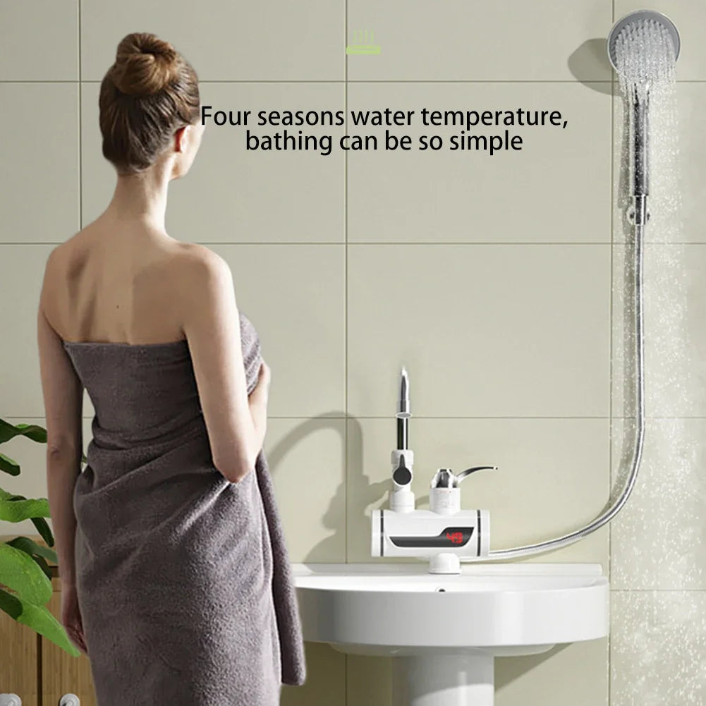 3000W Instant Electric Water Heater Shower Digital Display 220V Kitchen Bathroom Tankless Hot Water Faucet Heater