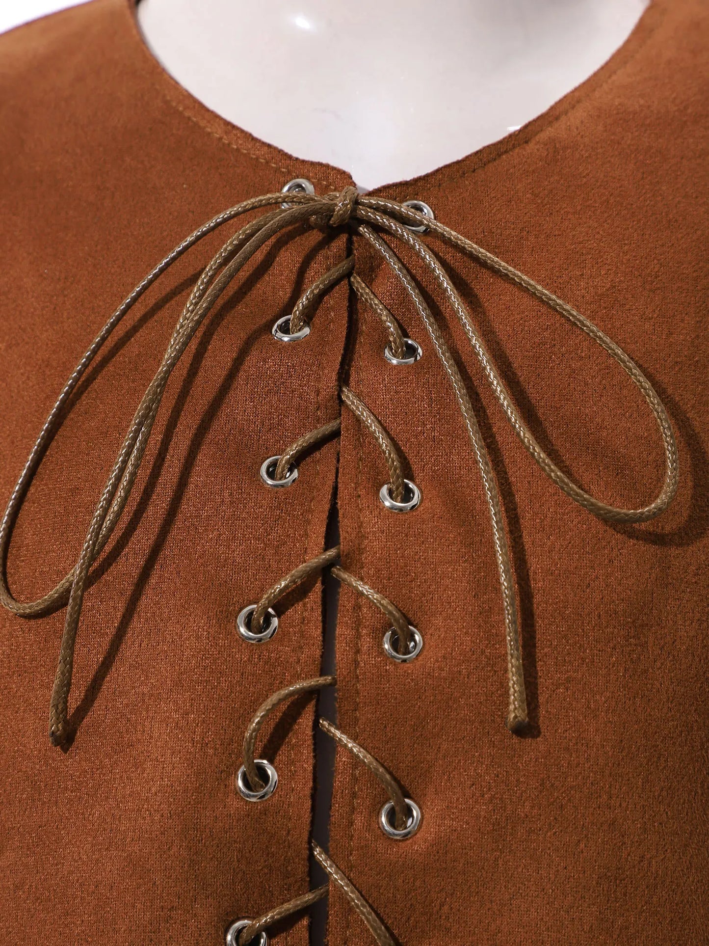 Halloween Pirate Vest Top Medieval Renaissance Costume for Kids Boys West Cowboy Viking Pirates Cosplay Lace Up Suede Waistcoat