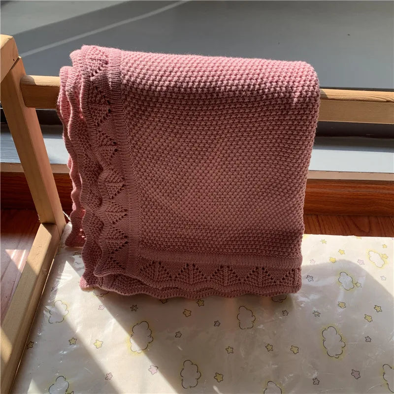 Knitted Baby Blankets Newborn Swaddle Wrap Throw Blanket Nordic Cotton Soft Baby Stroller Crib Blanket Nursery Bedding Quilt