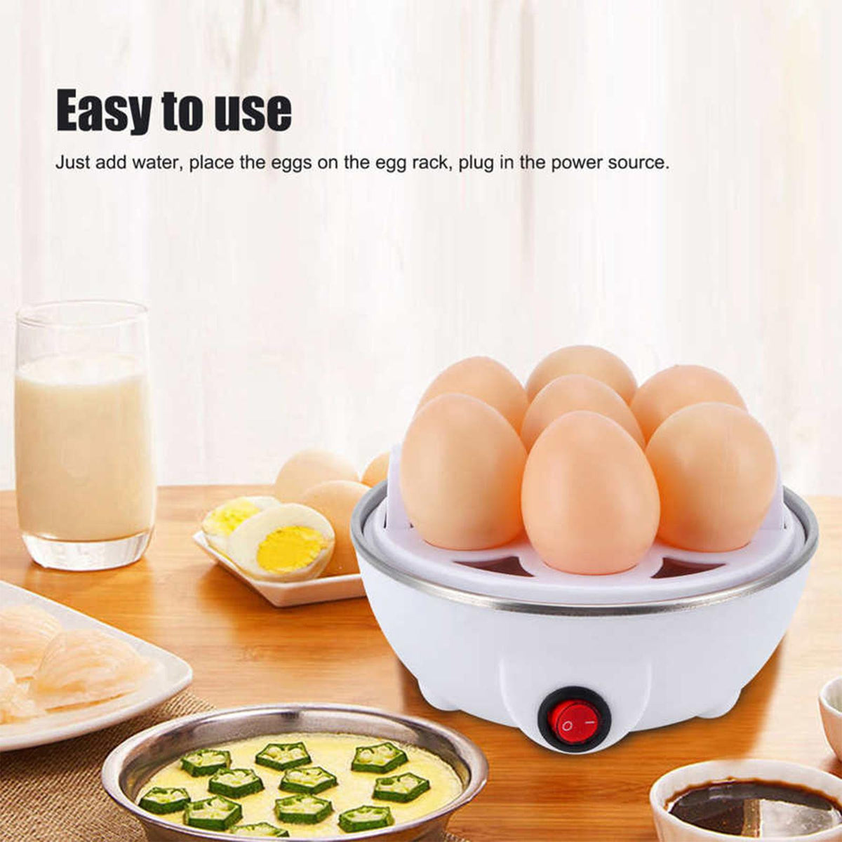 Boiled Egg Cooker Plug EU Cookware Stainless Multifunctional Egg Steamer for Cooking Breakfast
