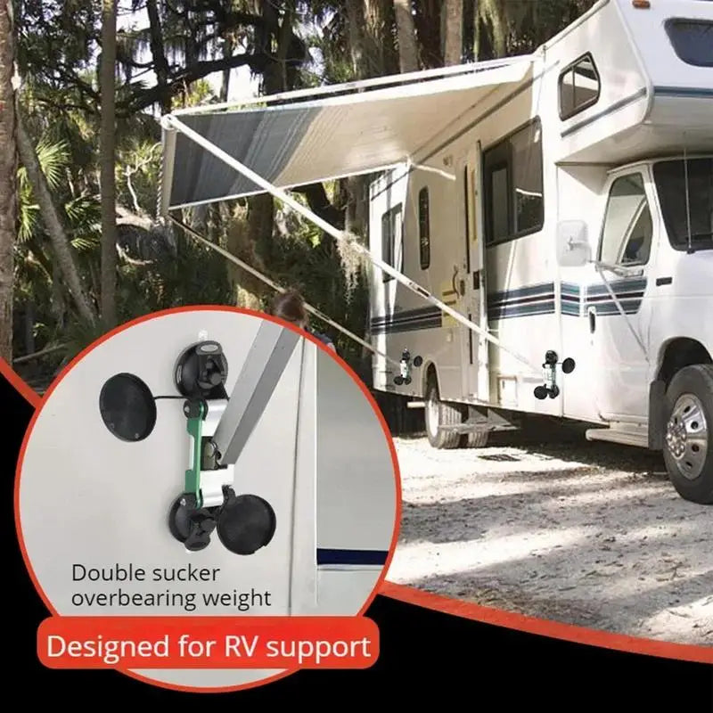 Heavy Duty Suction Cups RV Awning Fixed Support Bracket Rugged Construction RV Awning Accessories For Camping Traveling Car
