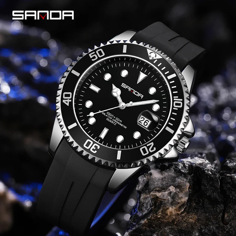 SANDA 2025Top Brand Luxury Fashion Men's Watches 30M Luminous Waterproof Quartz Wristwatch For Male Clock Calendar Relogio