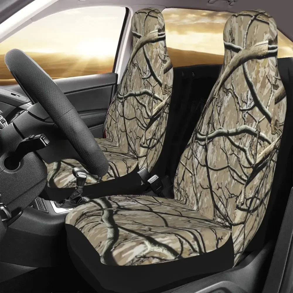 Camouflage Hunting Universal Car Seat Cover Four Seasons For SUV Tree Car Seat Covers Fiber Seat Protector