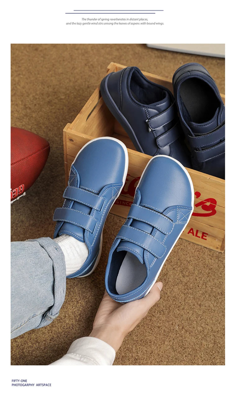 Mens/Women Barefoot Walking Shoes Wide Toe Zero Drop Minimalist Shoes Leather Comfortable Casual Shoes for Gym Driving Office