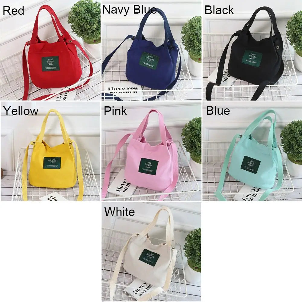 Women Shoulder Bags Letter Handbags Casual Buckle Tote Canvas Crossbody Bag Cute Shopping Bag For Ladies
