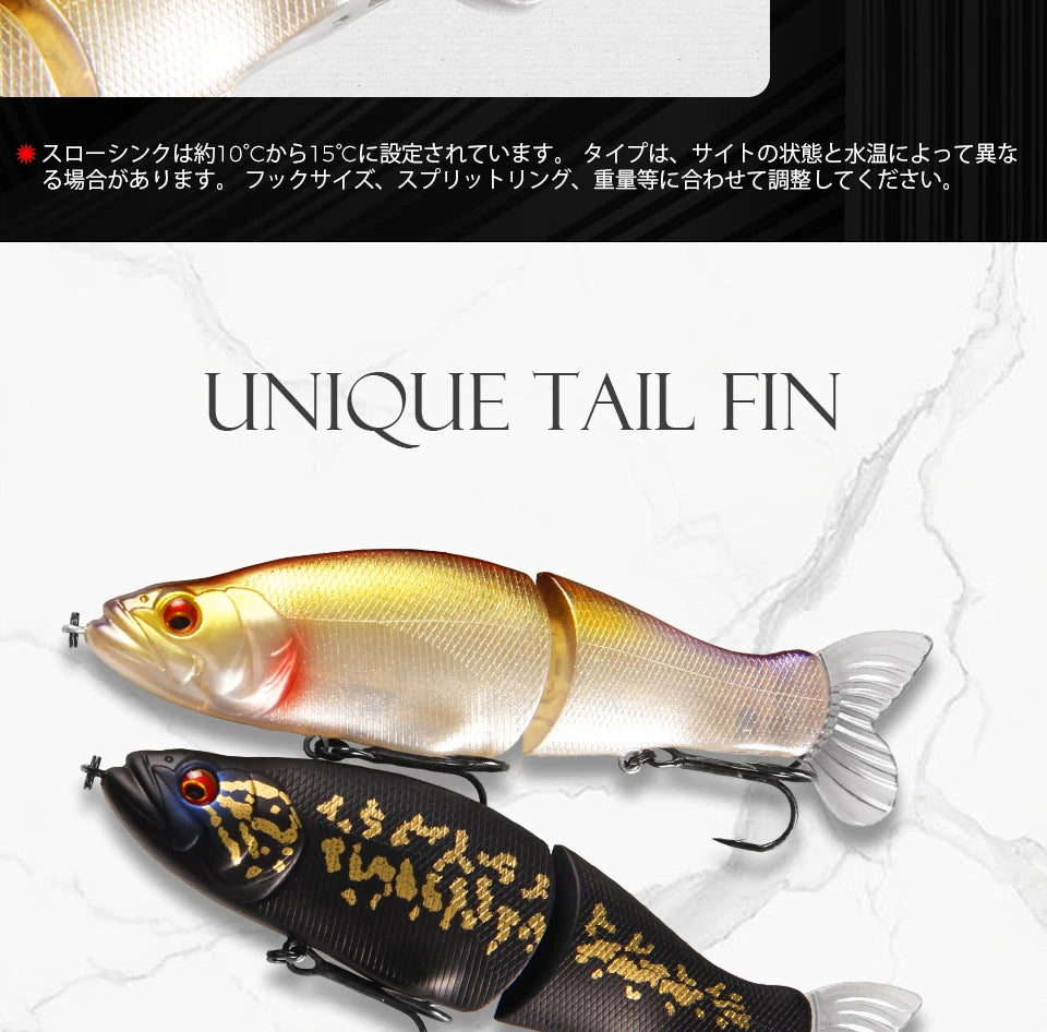 BEARKING Top Fishing Lures 135mm 1oz Jointed minnow Wobblers ABS Body with Soft Tail SwimBaits soft lure for pike and bass