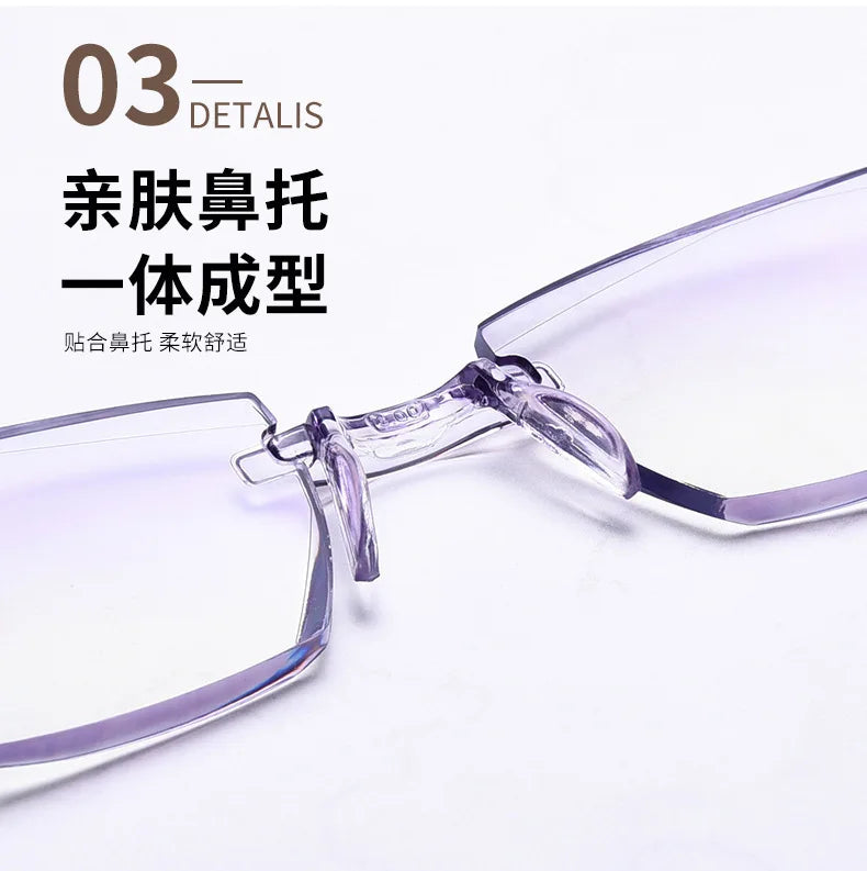 New frameless edge cutting blue light presbyopia glasses with intelligent zoom high-definition presbyopia glasses for