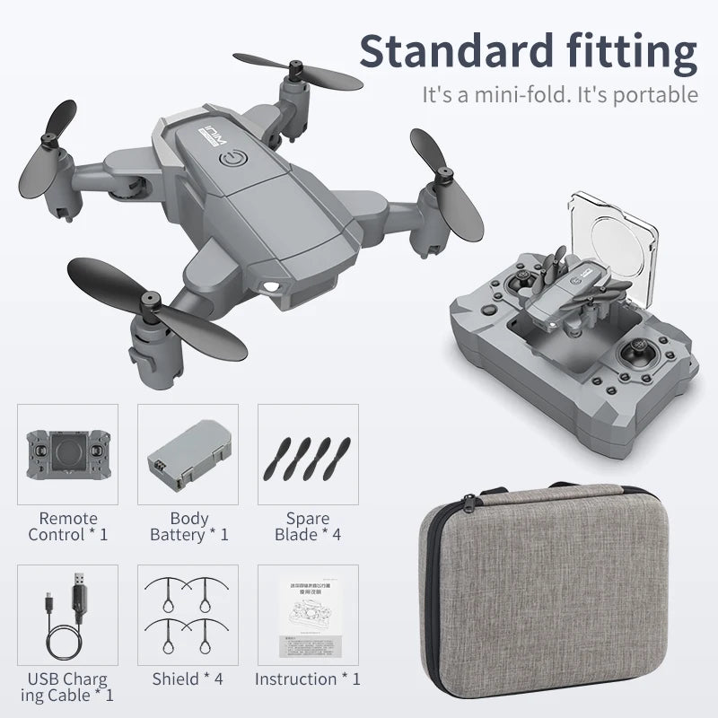 Mini Drone 4k HD Camera Aerial Aircraft Air Pressure Fixed Height Folding Pocket Remote Control Airplane Toys for Kids Gift