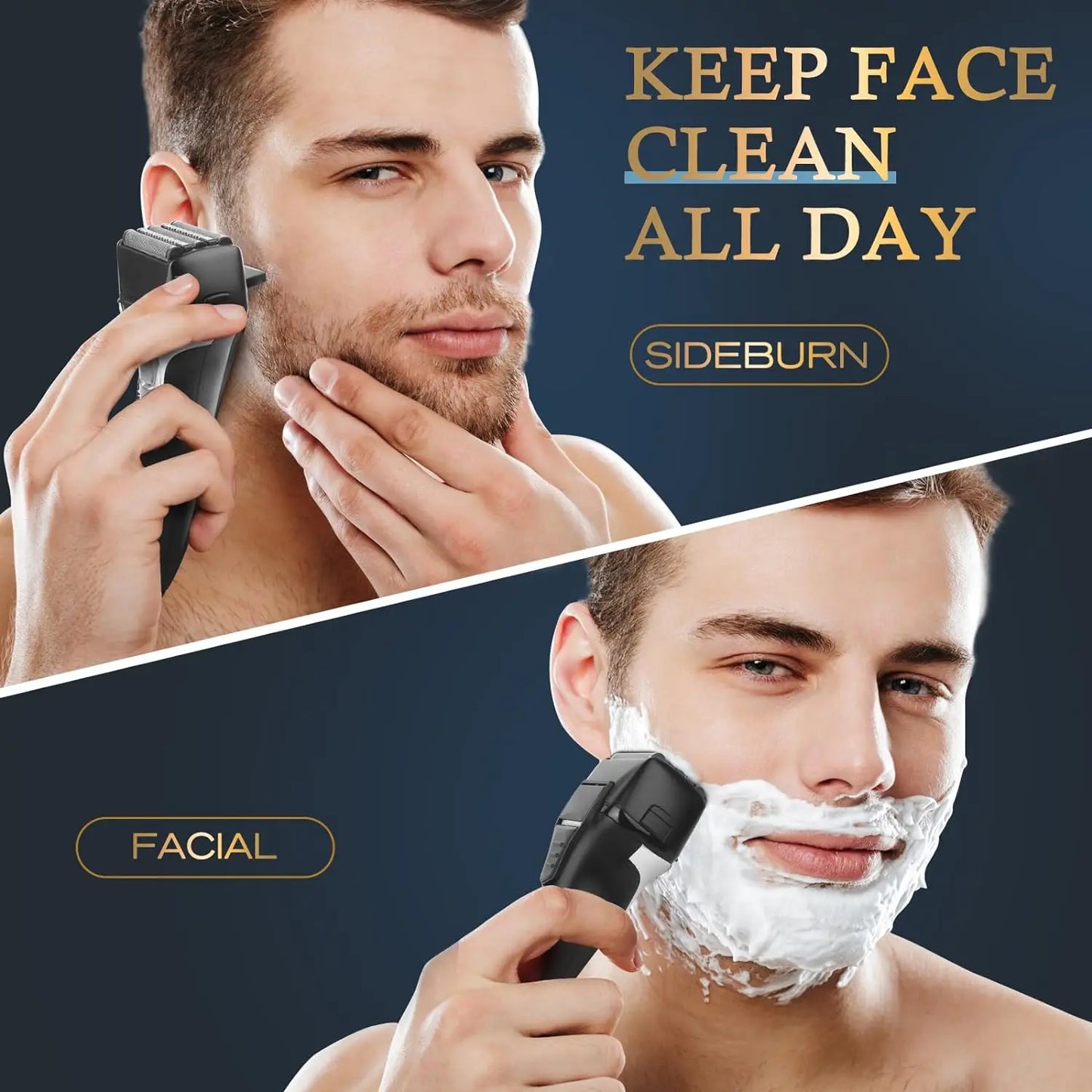 Kemei 5-Blades Beard Electric Shaver Face Wet Dry Electric Razor For Men Rechargeable washable Bald Heads Shaving Machine