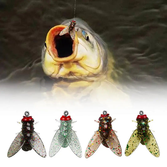 20Pcs/Box Mini Bionic Fly Fishing Bait Fly Hook Soft Bait Add Fish Attractant Fishing Gear For Salmon Trout Fishing Accessories