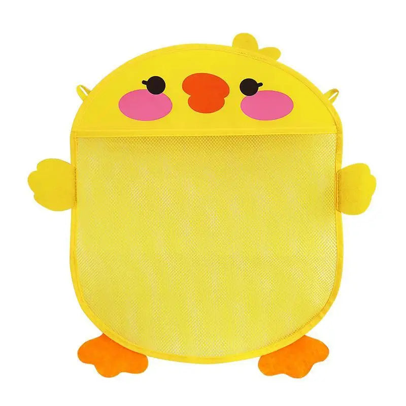 Baby Bathtub Toys Storage Bag Strong Suction Cups Quick Drain Waterproof Mesh Organizer for Kids Bathroom Play Time