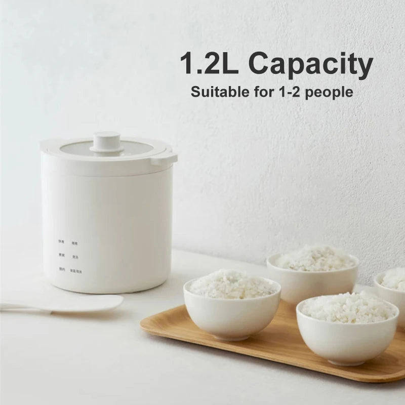 Olayks Rice Cooker 1.2L Multifunctional Electric Cooker 25min Fast Cooking For Dormitory Office Mini Portable Electric Hot Pot