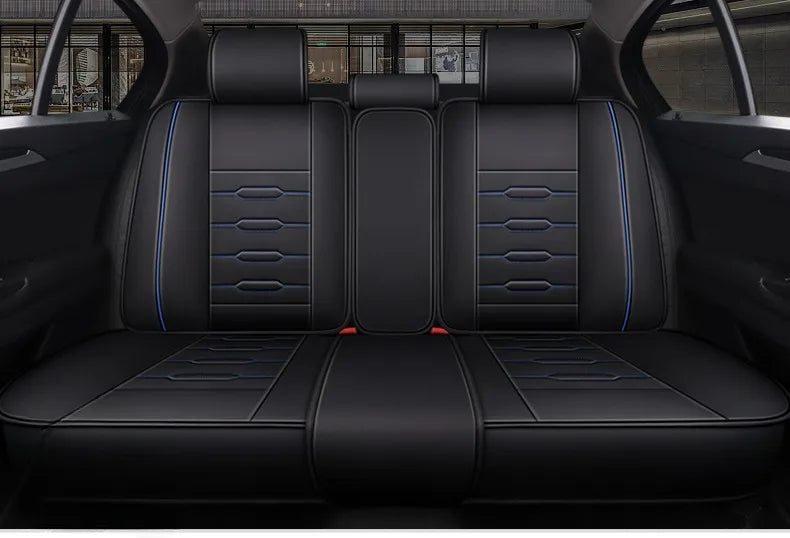5- Seater Full Seat Universal Car Seat Cover, Breathable and Waterproof Faux Leather Automotive Seat Covers for Cars SUV Sedan