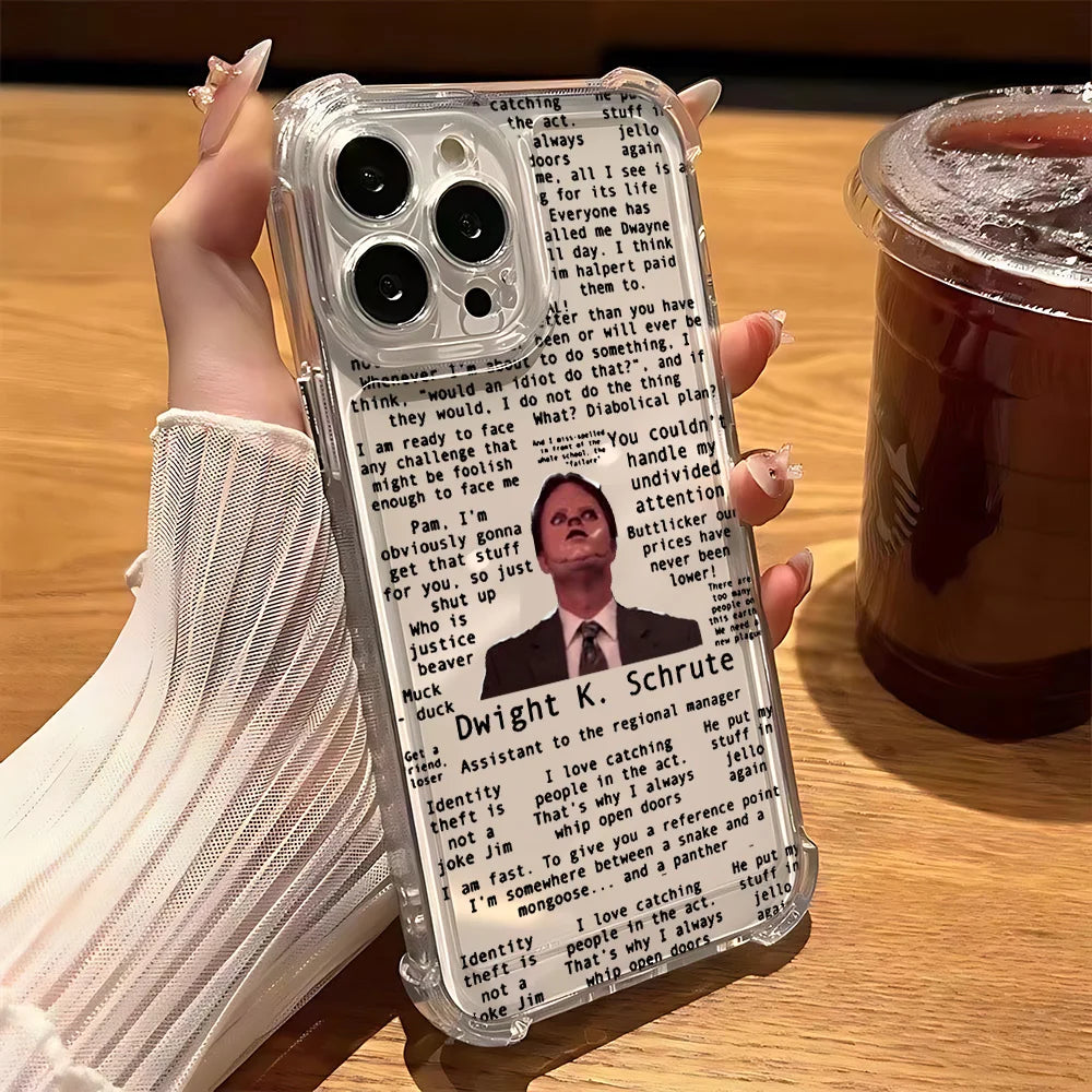 The O-Offices TV Show New Phone Case for IPhone 16 15 14 13 12 11 Mini Pro Max X XR XSMax 7 8 Plus Anti Fall Transparent Cover