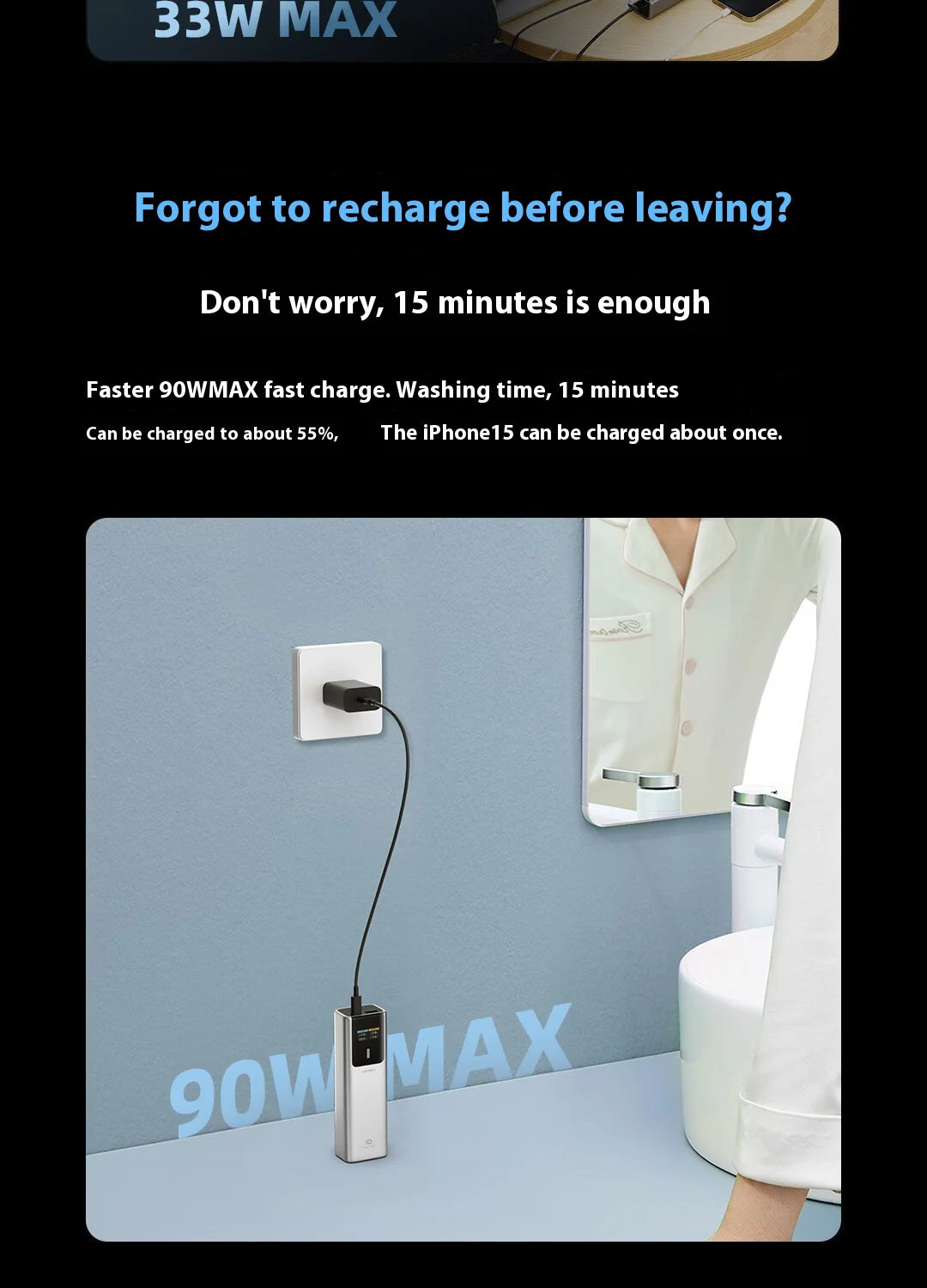 CUKTECH No.10 150w Power Bank Two-Way Fast Charge 10000mAh Portable Powerbank Fast Charging For iPhone16 15 14pro Max Huawei