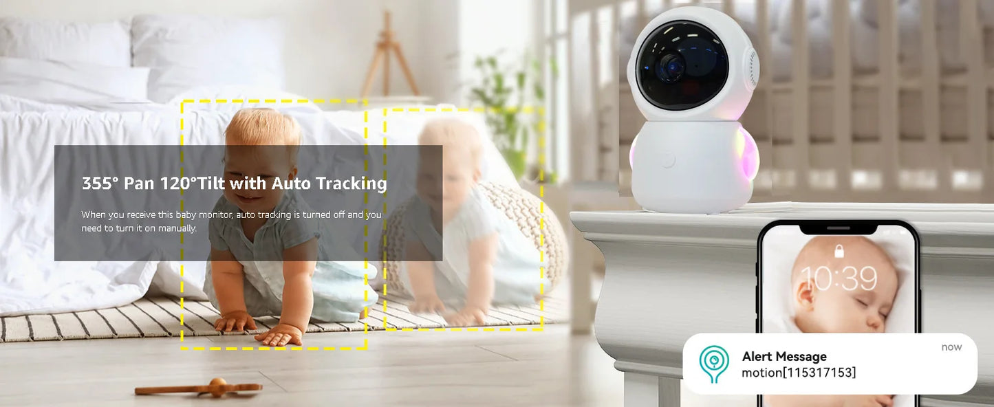 2K Baby Monitor Surveillance Camera Dual-frequency Crying Machine Indoor Safety Protection Remote Monitoring Voice Intercom