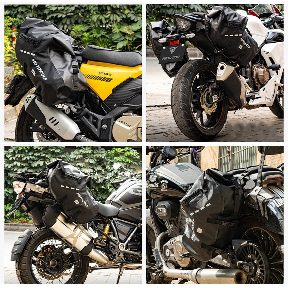 Waterproof Motorcycle Bag 18L 28L 48L Motorcycle Saddle Side Bag Large Capacity Universal Fit Motorcycle Pannier Bag