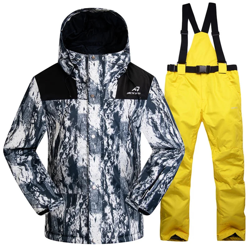 Winter Ski Suit for Men Outdoor Sports Warm Windproof Waterproof Snow Jackets Pants Male Ski Equipment Snowboard Jacket SK032