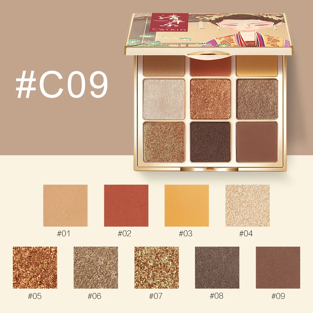 CATKIN Eternal Love Seasonal 9 Colors Eyeshadow Glitter Shimmer Matte Metallic Natural Special Chinese Modern - Hot Sales