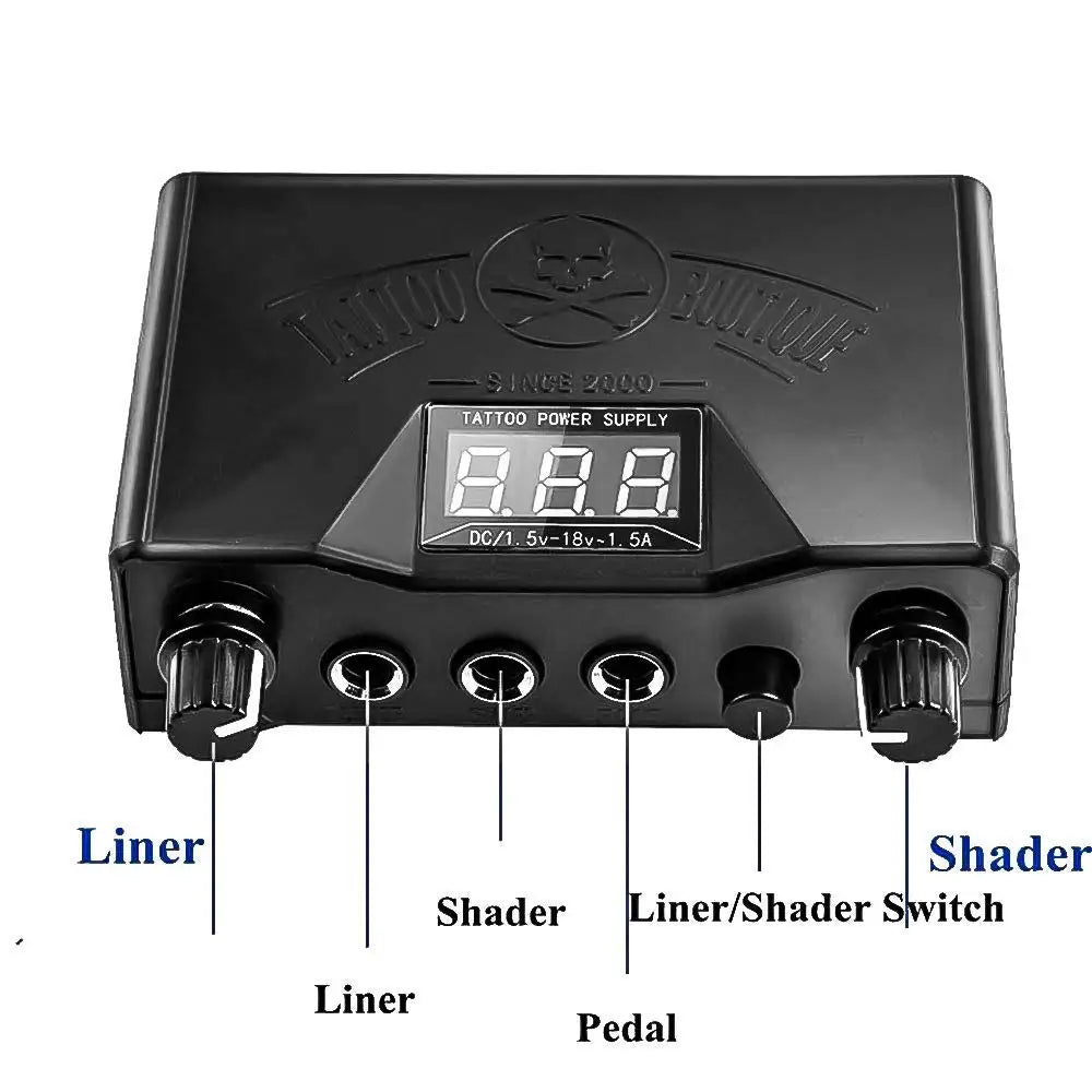 Professional Tattoo Machine Pen Kit with Cartridge Needles Power Supply Tattoo Inks Rotary Tattoo Pen Set for Beginners Body Art