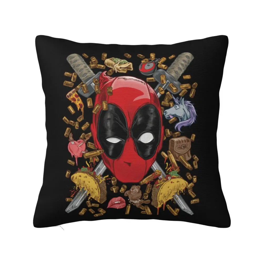 Custom Deadpool Wolverine Cartoon Manga Cushion Cover Soft Cute Pillows