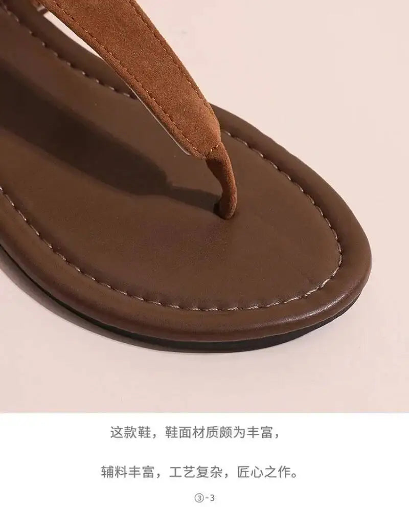2025 Women's Shoes Fashion Daily Sandals Women Buckle Strap Flat With Outdoor Open Toe Female Shoe