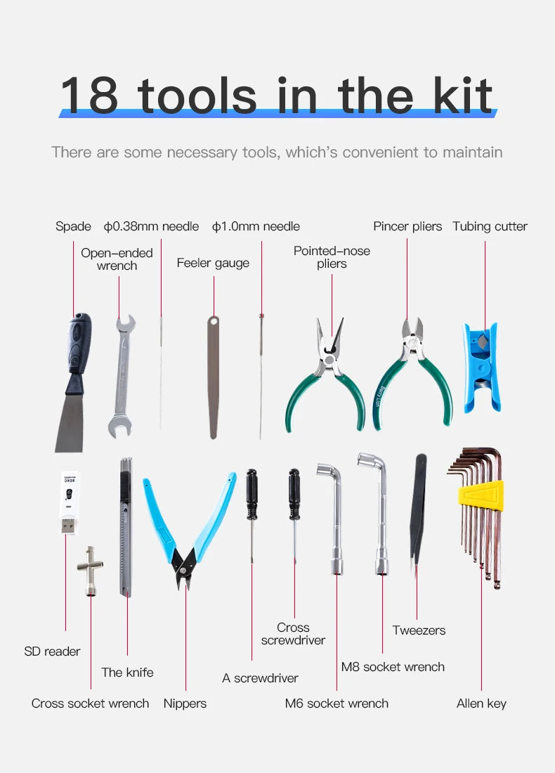 Creality 3D Printer Tool Box 3d Printers Fix Kits Multi Tools With Tool Boxes Printer Installation Maintenance Tools Sets