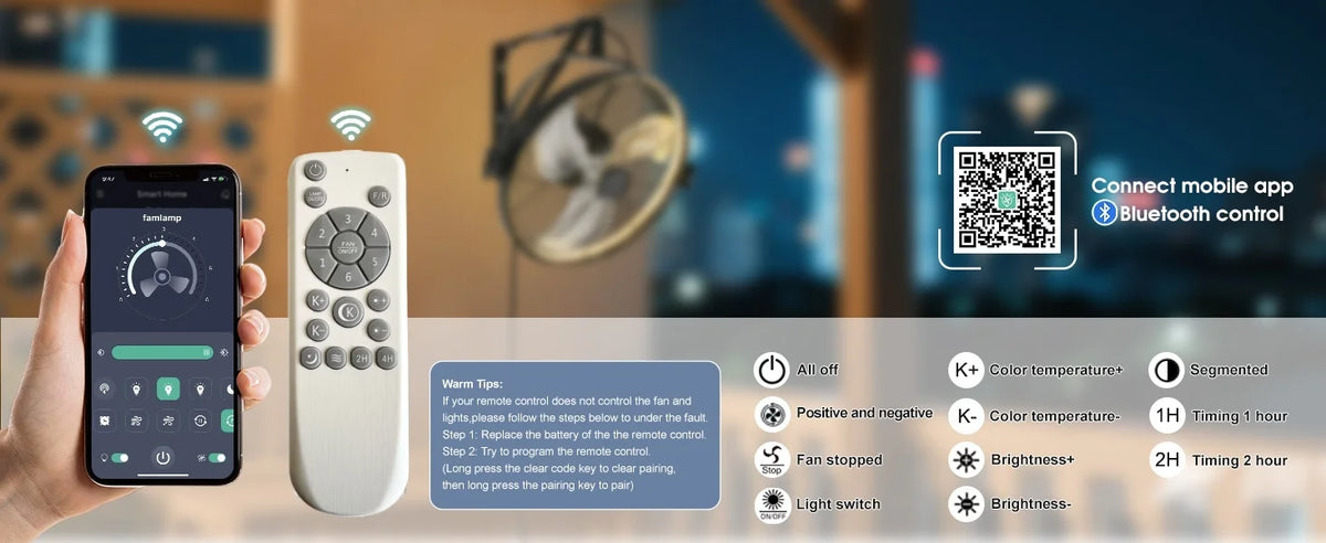 Modern Wall Fan Remote Control 6 Speed Electric Fan Ventilation Multi-Adjustable Oscillating Head Timer LED Ceiling Fan Light