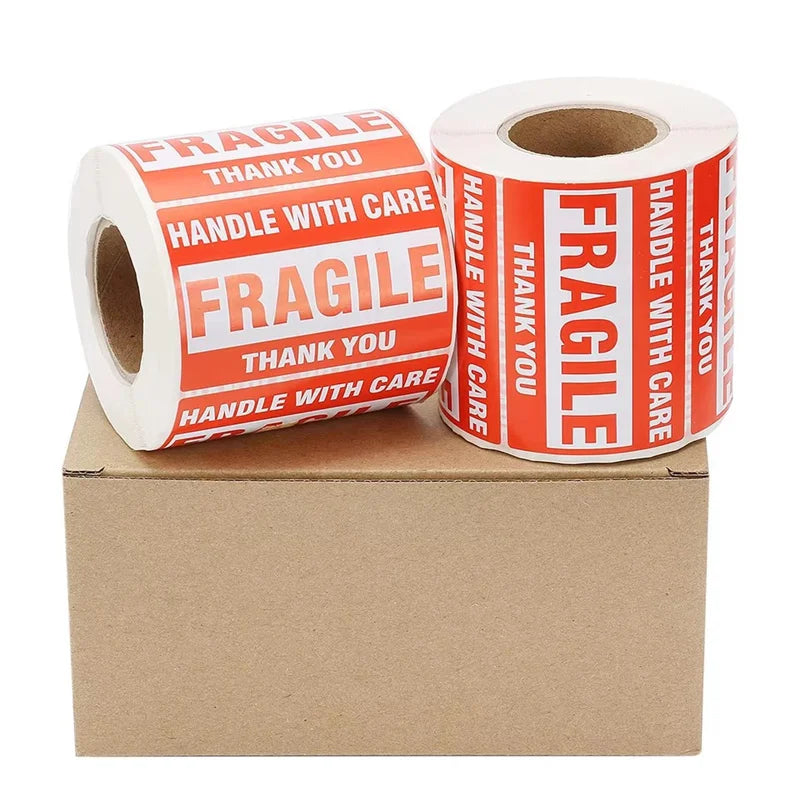 Fragile Warning Sticker 250PCS/Roll Shipping Labels Stickers For Delivery Glass Product Warning Labels Adhesive Mini Papers