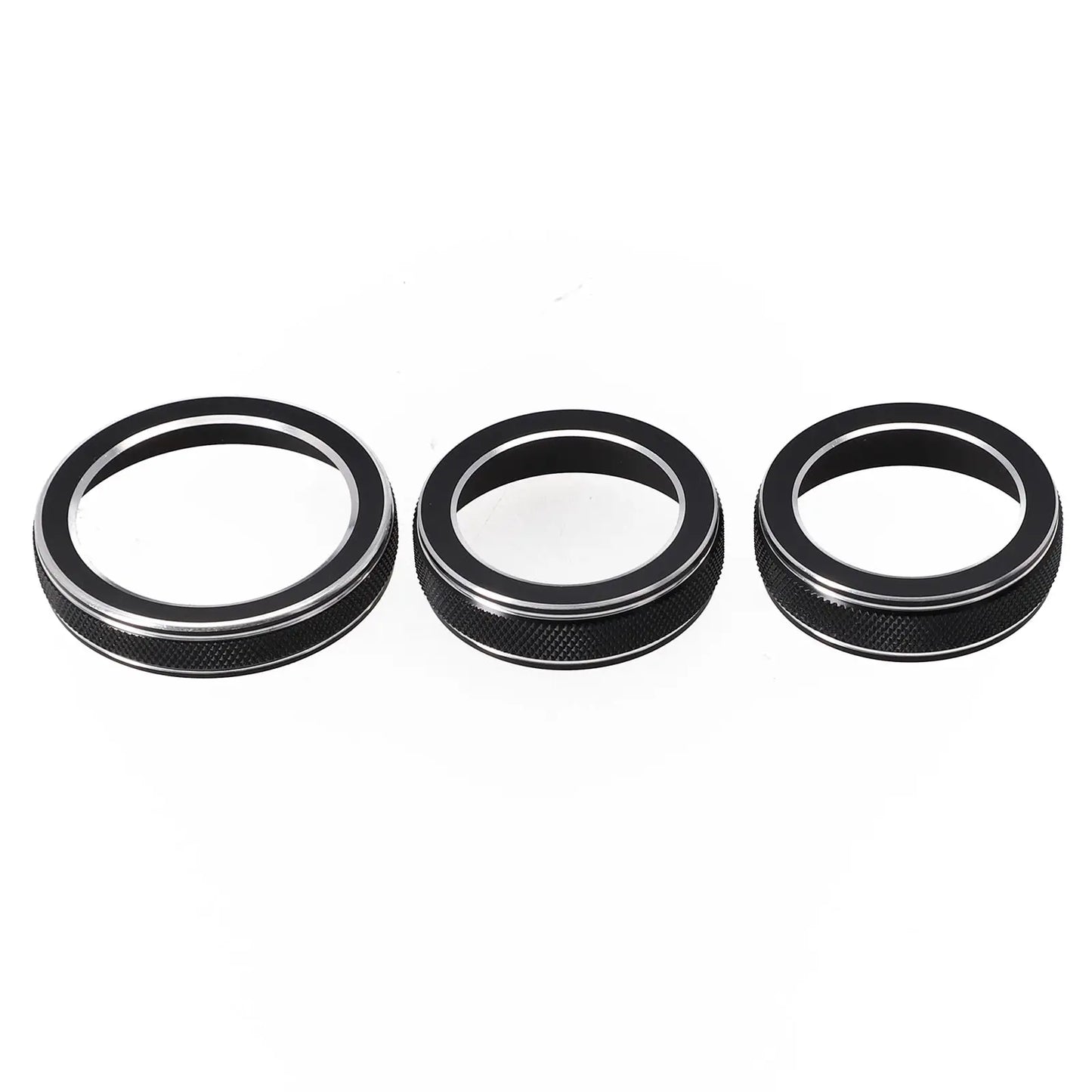 For Jeep Grand For Cherokee 2014 2015 2016 2017 2018 2019 2020 2021 Car Black AC Radio Switch Trim Ring Knob Covers 3pcs