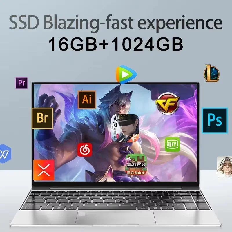 Intel I9-10980HK 14.1 Laptop,32GB RAM 2TB NVMe SSD,Win11 Pro,WiFi6 BT5.2 4K Screen,Thin Notebook for Gaming Design Office Work