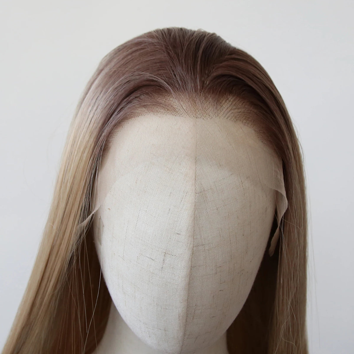 Ombre Honey Blonde Wig Synthetic Lace Front Wig Long Straight Lace Front Synthetic Wig Pre Plucked Heat Resistant Fiber Hair