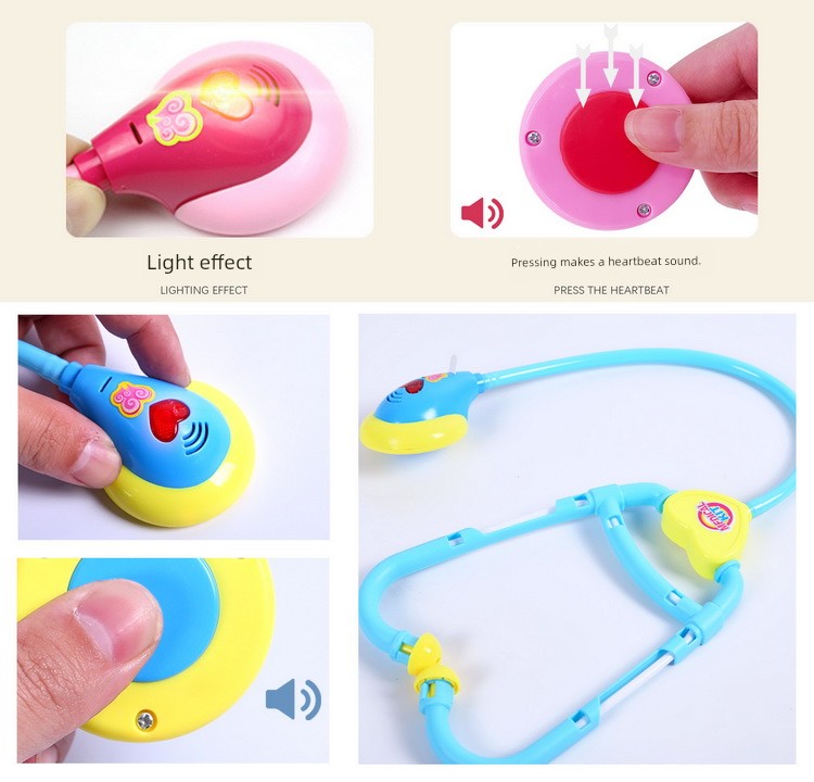 Artificial Stethoscope Kids Doctor Nurse Teaching Aids Suit Boys and Girls Play House Injection Medical and Dental Clinic