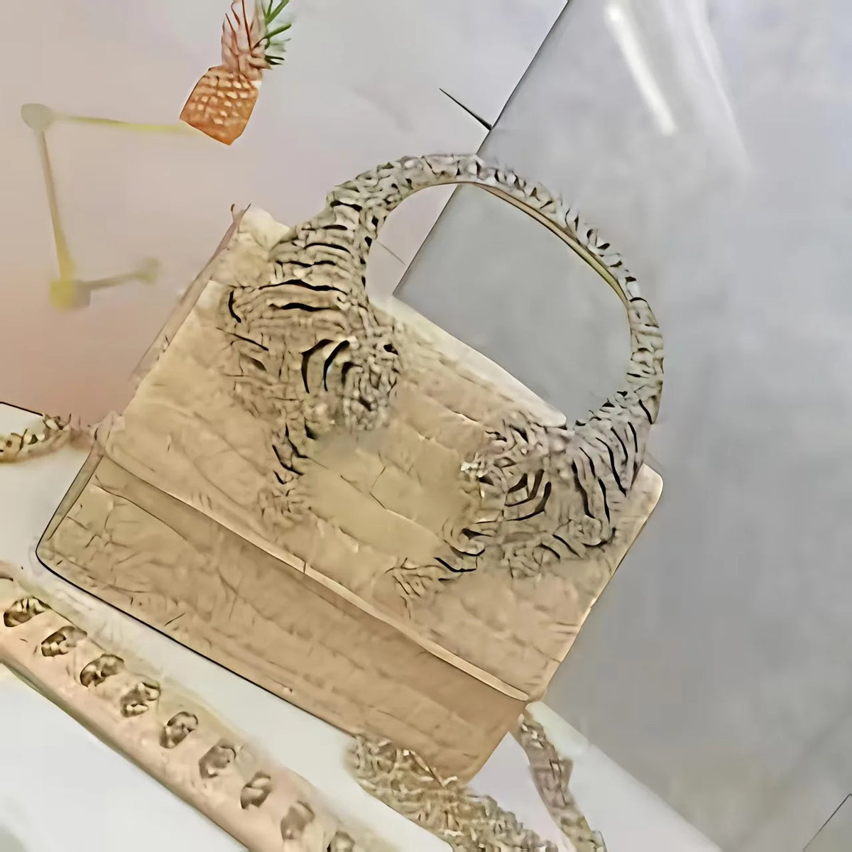 Chic Handbags For Women In Genuine Leather, By Luxury Brand With Decorative Elements, Timeless And Versatile Accessory