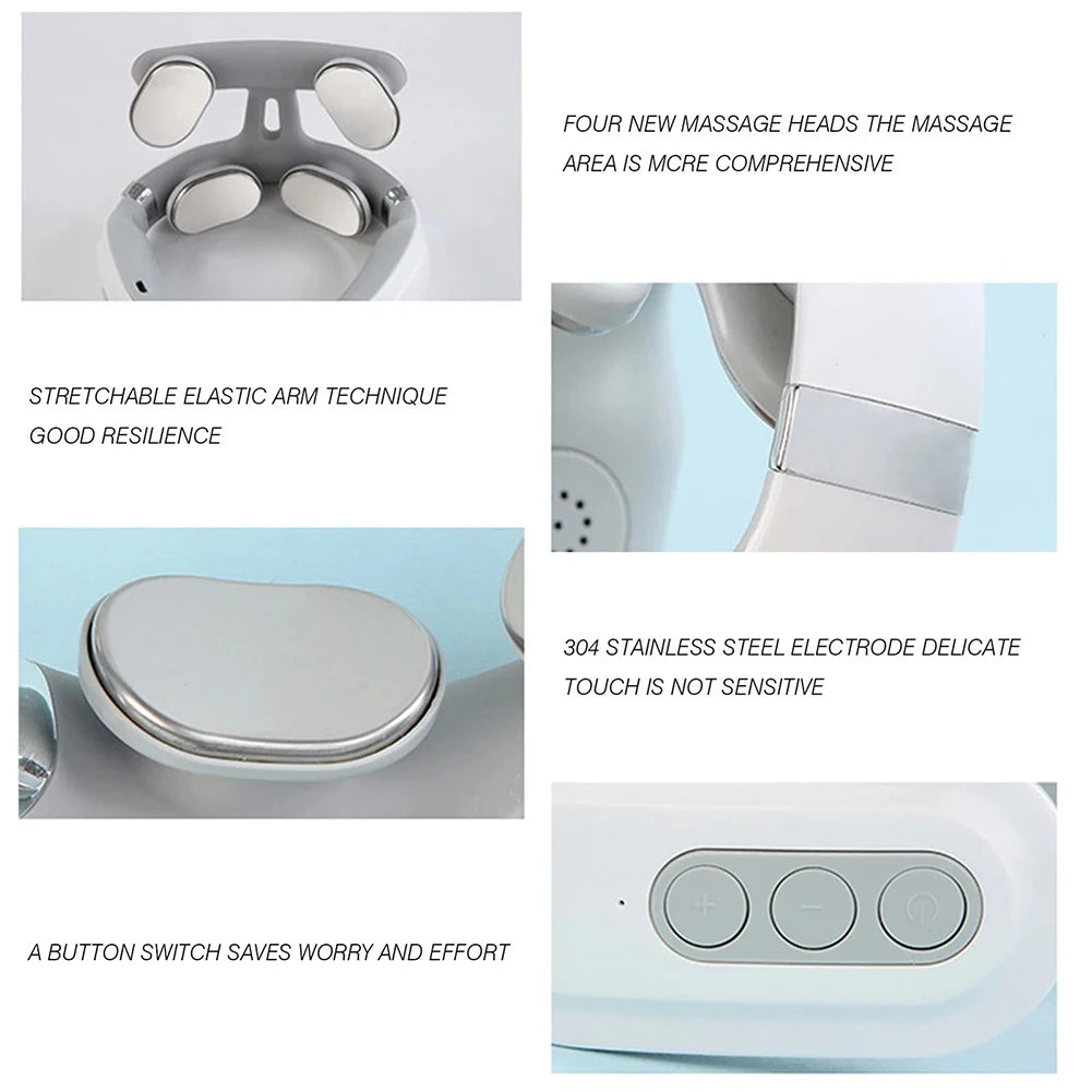 4-head Cervical Massager with Heat Electric Neck Massager Relaxation Gifts for Women Men Dad Mom