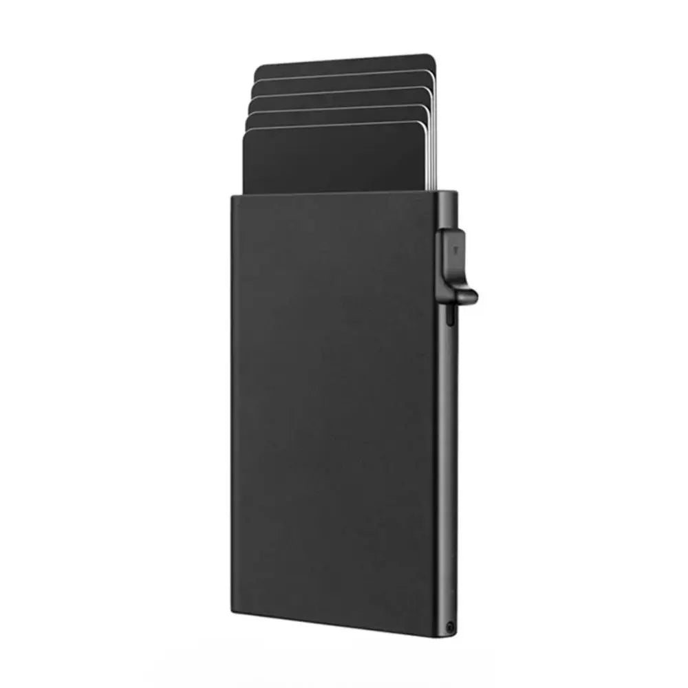 Automatic RFID Anti-Theft Card Holder Screw Reinforcement Metal Box Bottom Men's Card Box Aluminum Alloy Material RFID Blocking
