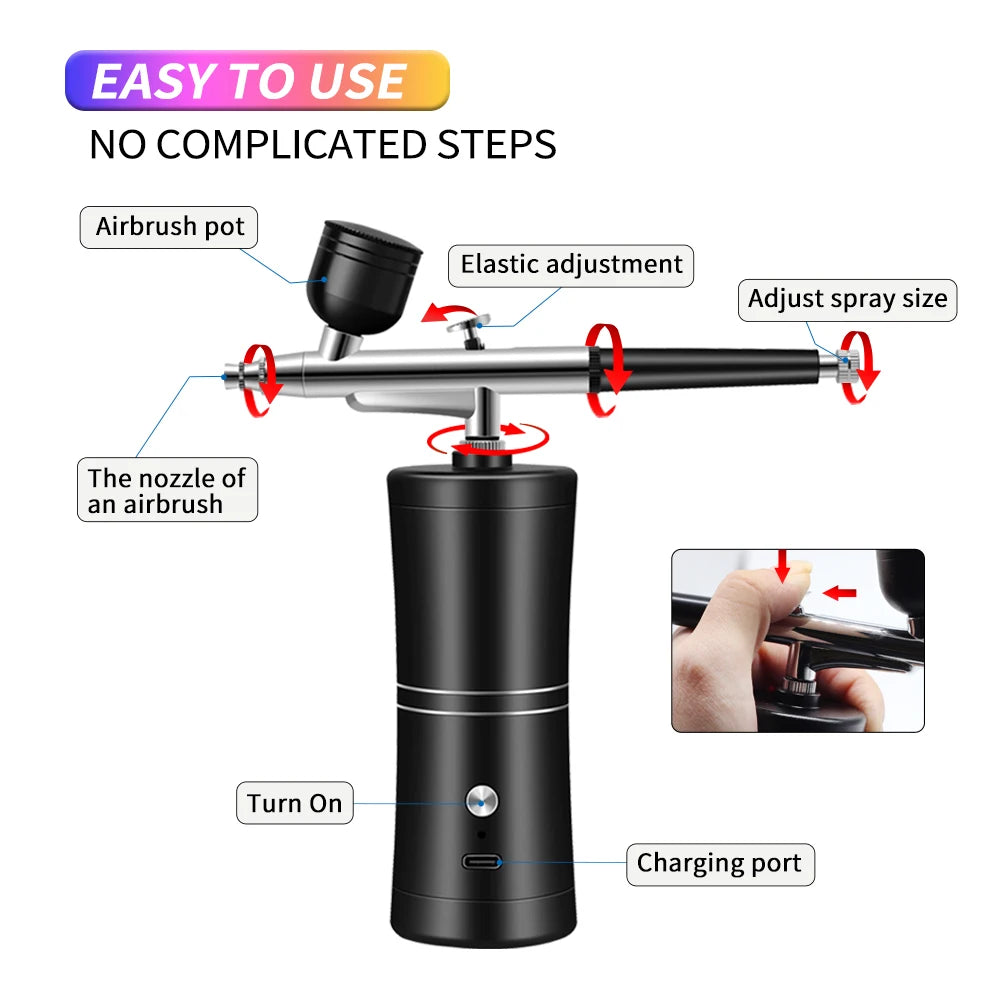 Multi-Purpose Cordless Mini Airbrush Set Spray Pump Gen Pen Air Compressor Kit Portable Air Brush Set Art Painting Spray Model