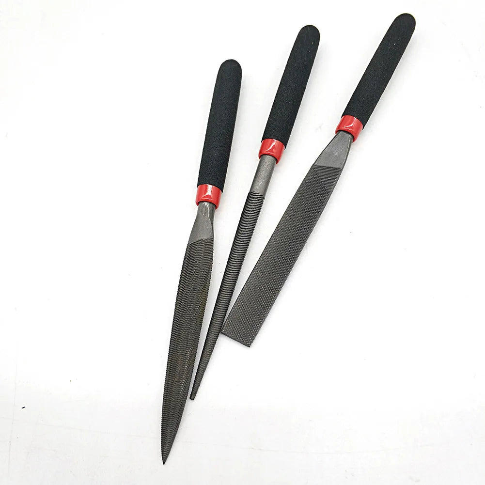 Hand Operated Tools Files Model Files Reliable 3Pcs/Set Half Round File Mini Files Round File Steel Flat File Home