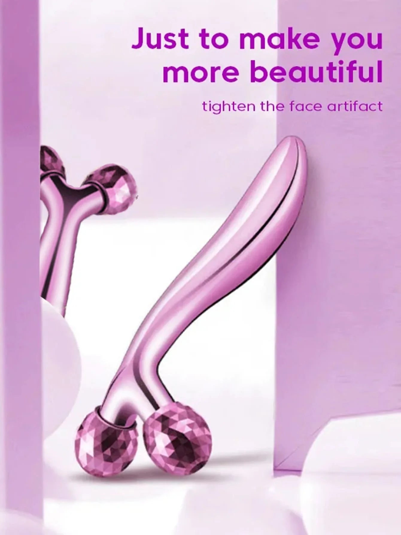 3D Roller Massager Facial Manual Rotating Massager Y-Shape Face Lifting Wrinkle Reducing Massager Body Relaxation Massage Tool
