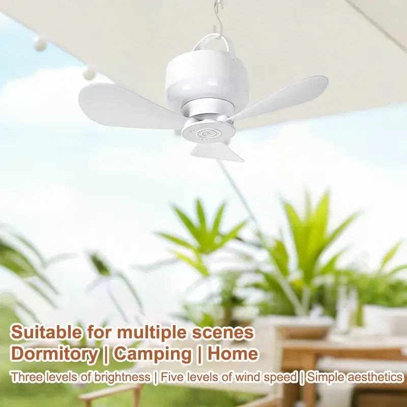 ventilateur de plafond USB Rechargeable Ceiling Fan With Light Remote Control Portable Small Fan Lamp Ceiling Fans For Bedroom