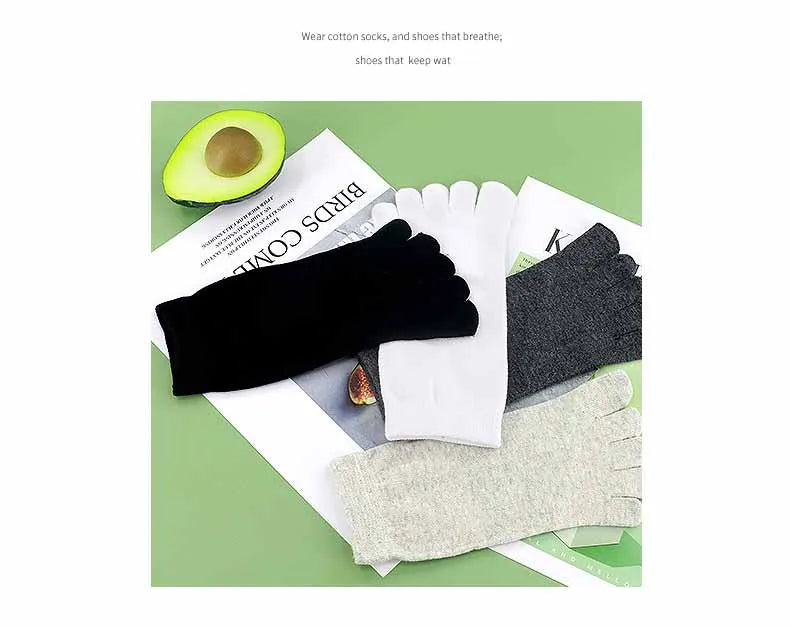 Toe Socks Men cotton Five Fingers Socks Breathable Short Ankle Crew Socks Sports Running Solid Color Black White Grey Male Sox