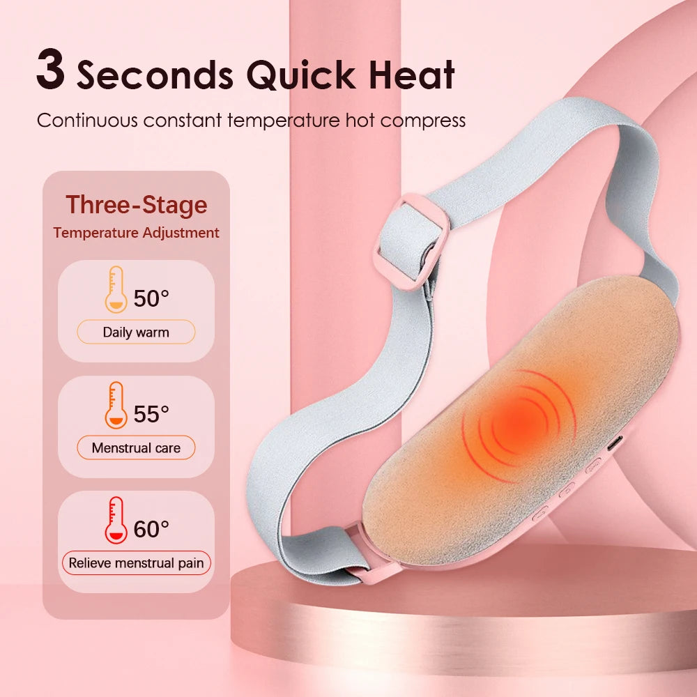 Cordless Electric Heating Pad Belt Adjustable Levels for Women Best Abdominal Heating Massager Hot Compress for Menstrual Period