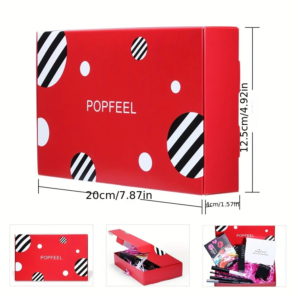 POPFEEL Makeup Cosmetics Gift Set - Premium Makeup Kit with Eyeshadow, Eyebrow Pencil, Mascara, Concealer, Lipstick, Lip Gloss.
