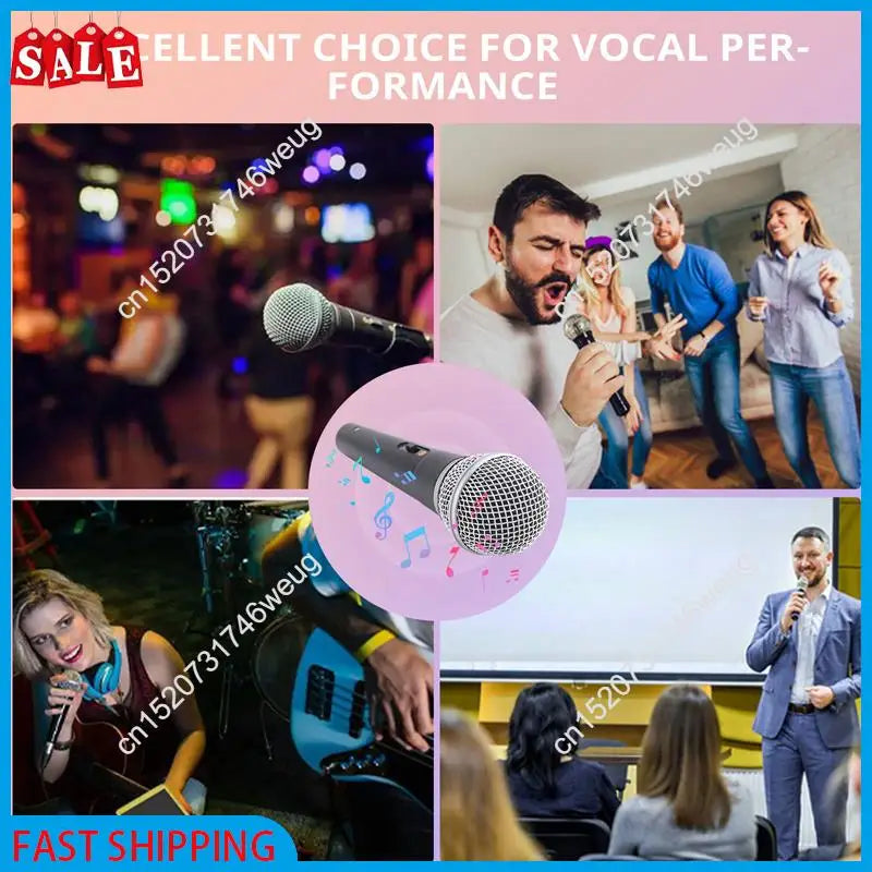 Flash Deal-Karaoke Microphone Handheld Professional Wired Dynamic Microphone Clear Voice Mic For Karaoke Vocal Music Performance