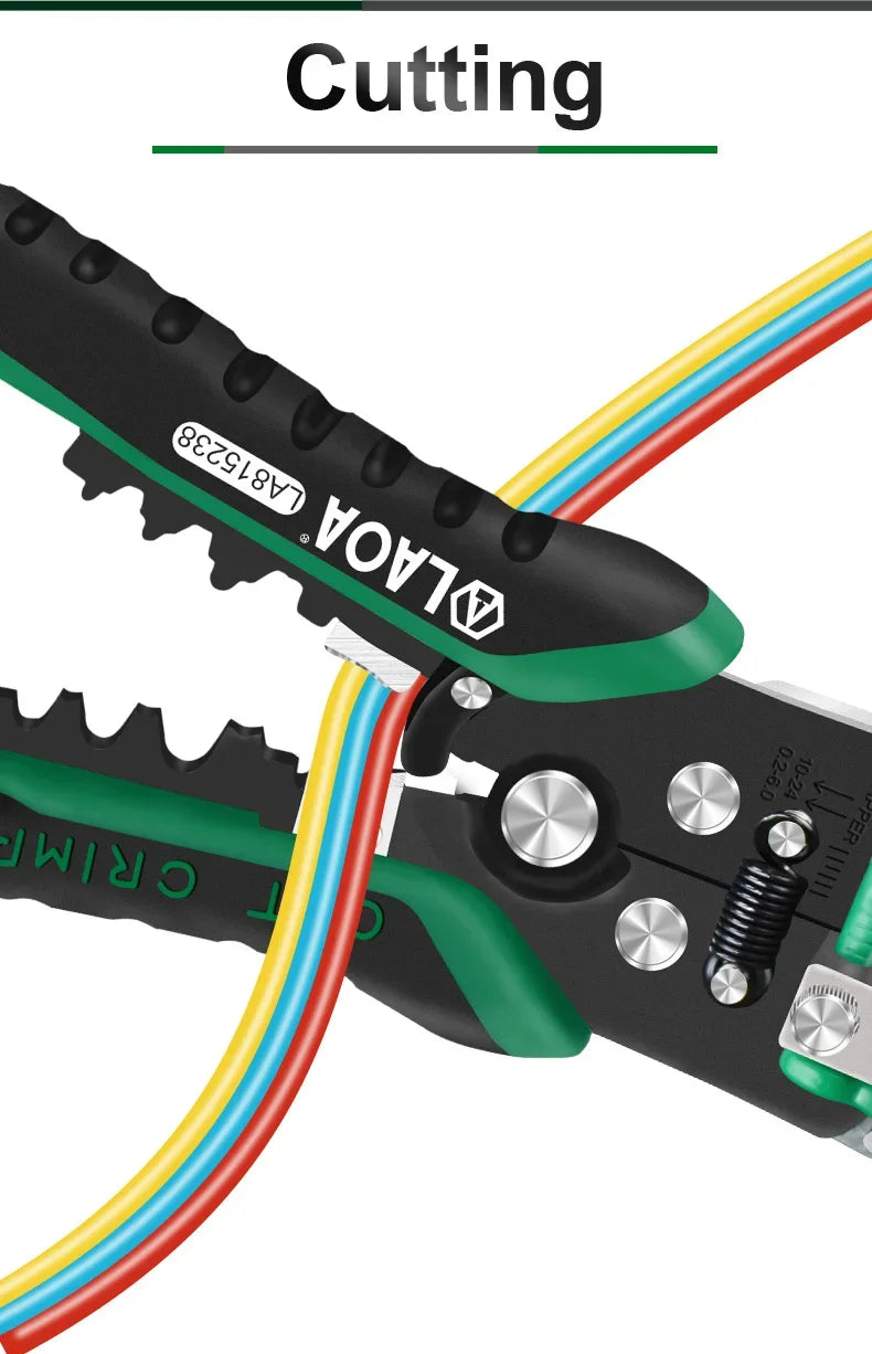 LAOA  Automatic Wire Stripper with Built-in Springs New Type Electrician Cable Cutting Tool Crimping  For Electrician Crimpping