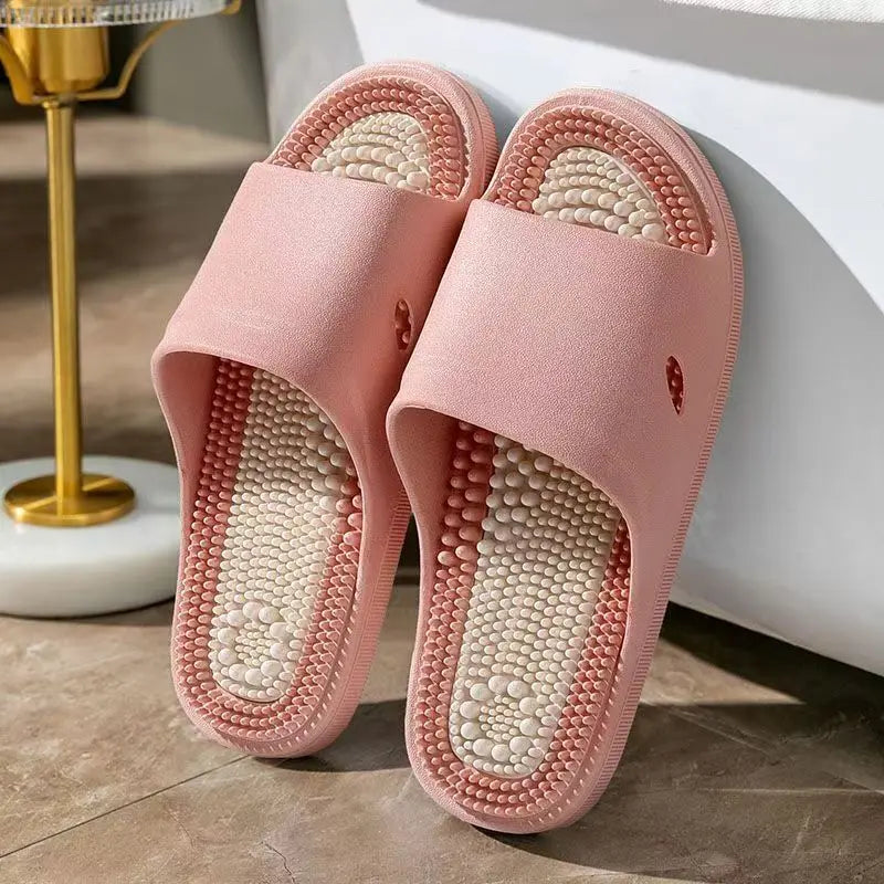 Summer New Woman's Open Toe Foot Sole Massage Slipper Soft Sole Non Slip Comfortable Home Slippers Bathroom Slippers