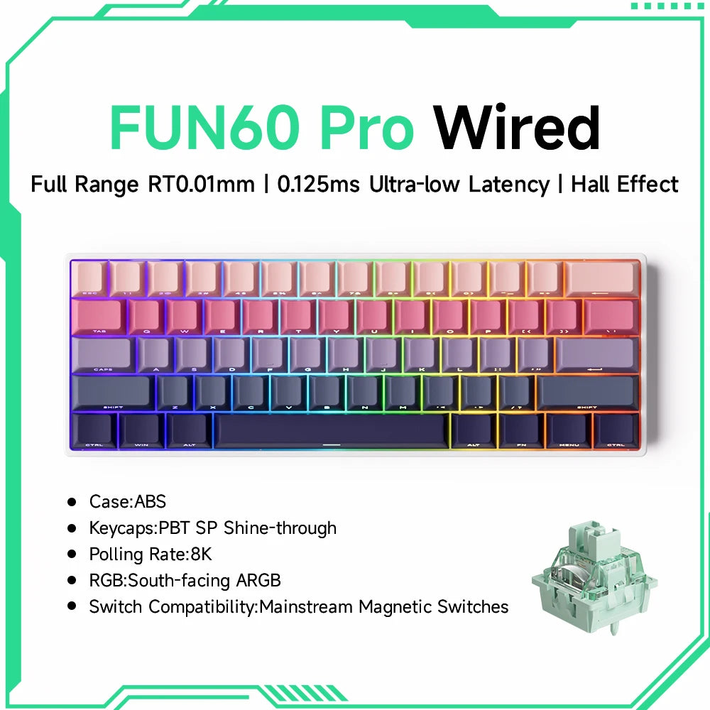 Akko MonsGeek FUN68 FUN60 PRO&MAX  HE Magnetic Keyboard 60% 65%Gaming Keyboards Rapid Trigger 8K Custom Keyboard Gamer Esports