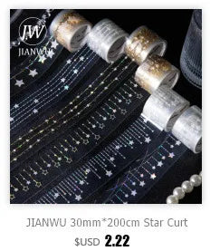 JIANWU 60mm*200cm Weekend Daily Series Vintage Character Life Landscaping Material Collage PET Tape Creative Journal Stationery