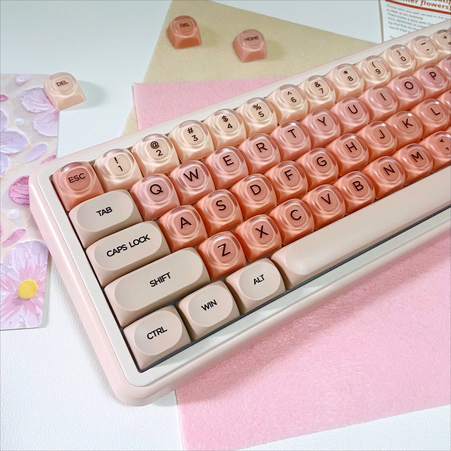 Foundation Crystal Keycaps Set HOA Profile Key Caps Custom DIY Gaming Mechanical Keyboard PBT Keycap Set for Office Keyboard